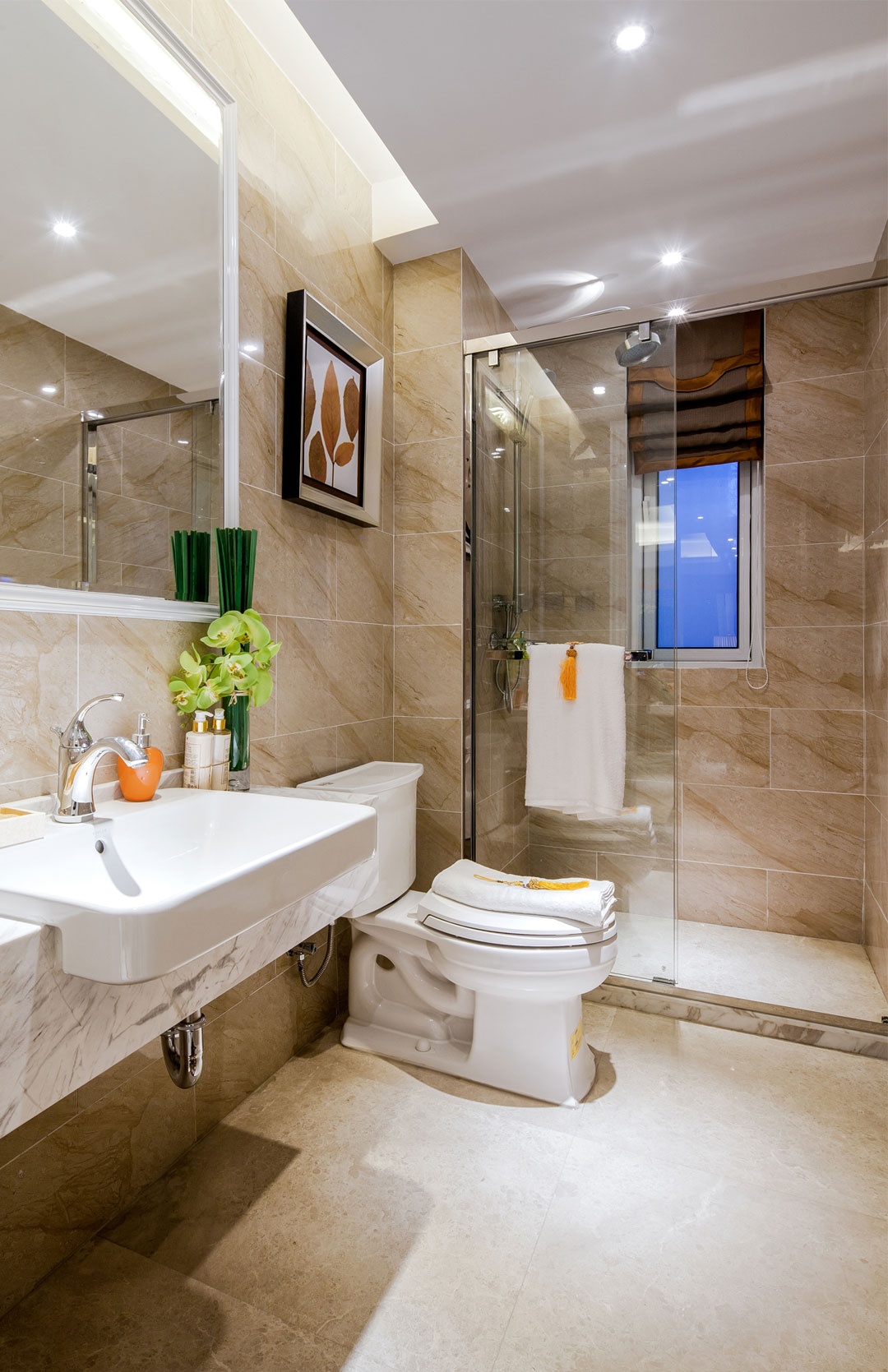 现代装修案例全国翡翠公园三居室113平米装修效果图