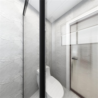 卫生间采用干湿分离设计，配合精致复古的五金件，营造出通透性较强的空间。
