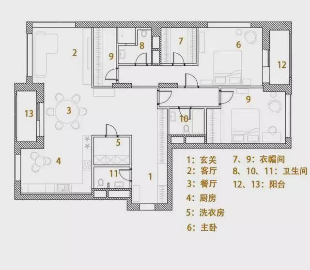 户型方正实用，使用率高，双厅连接空间感强，入户走廊提高生活私密度。