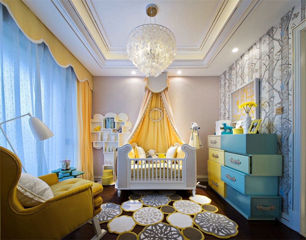 清朗阔达的儿童房设计,布置上简练温馨的家具,温暖的情怀在空间中弥漫