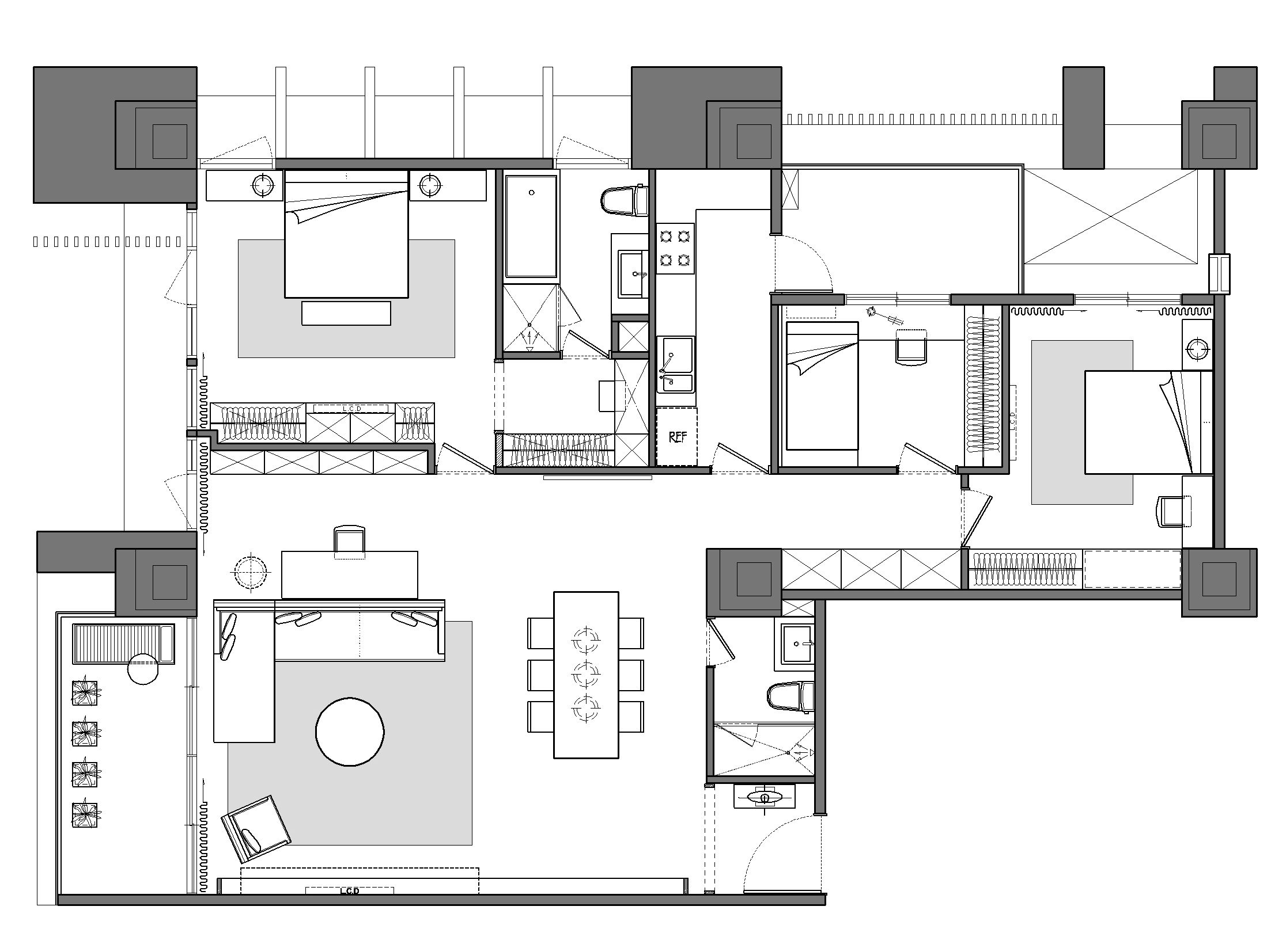 北欧装修案例全国金融街金悦嘉苑三居室108平米装修效果图