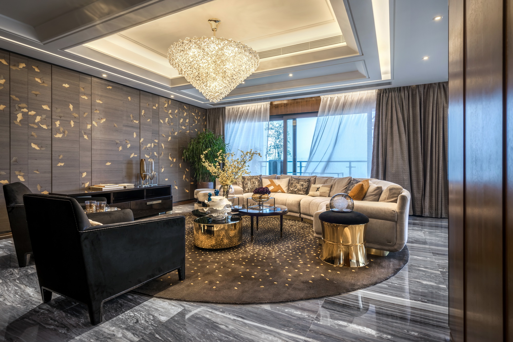 现代装修案例北京橡树珑湾四居室126平米装修效果图