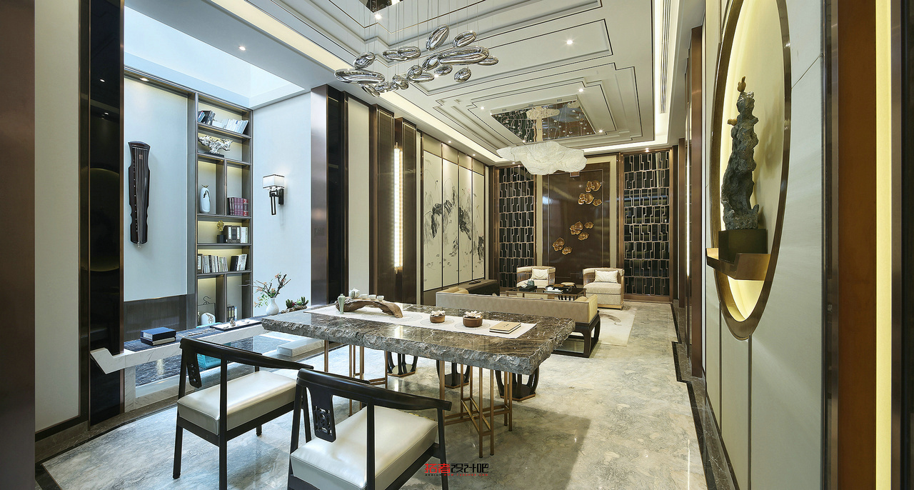 餐厅空间内敛朴素，既拥有中式风格的端庄，又有现代风格的时尚。